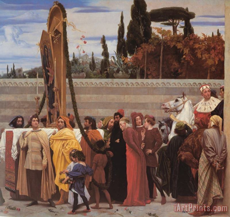 Lord Frederick Leighton Cimabue's Celebrated Madonna [detail Right] Art Print